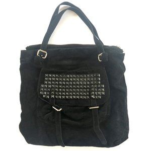 Tylie Malibu Oversized Black Suede Studded Bag